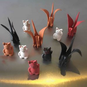 cat-trochu-ceramic-rennes-bretagne-patiau-origami-manekineko 1